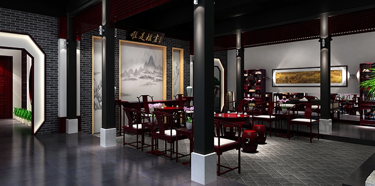 广州御品私藏红木艺术馆简约中式设计，超凡于世淡泊从容